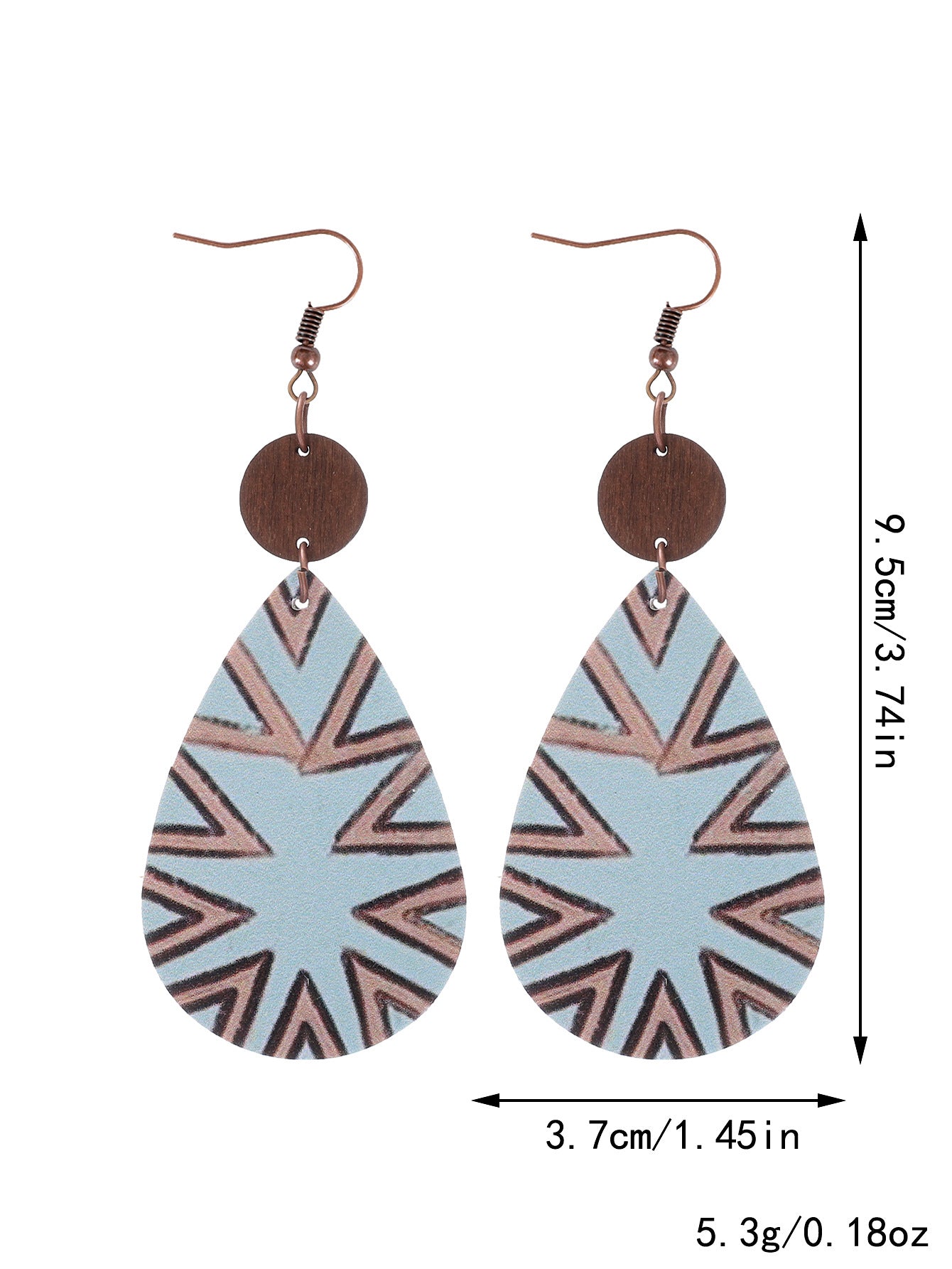 Wholesale Western Style Wooden Bull Head Flower Pattern Earrings